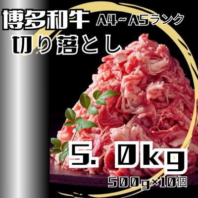 博多和牛A4ランク以上切り落とし　訳あり! 5.0kg(500g×10個)(宇美町)【配送不可地域：離島】