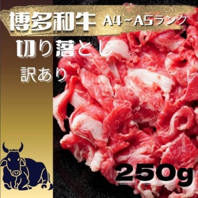 【訳あり】【A4～A5ランク】博多和牛 切り落とし 250g(宇美町)【配送不可地域：離島】