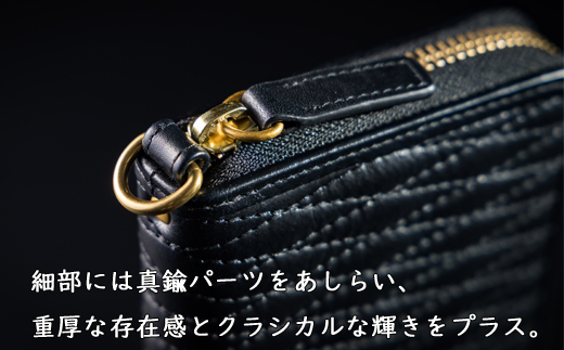 ダイヤステッチ ラウンドジップ ロングウォレット 本革長財布 WZ015