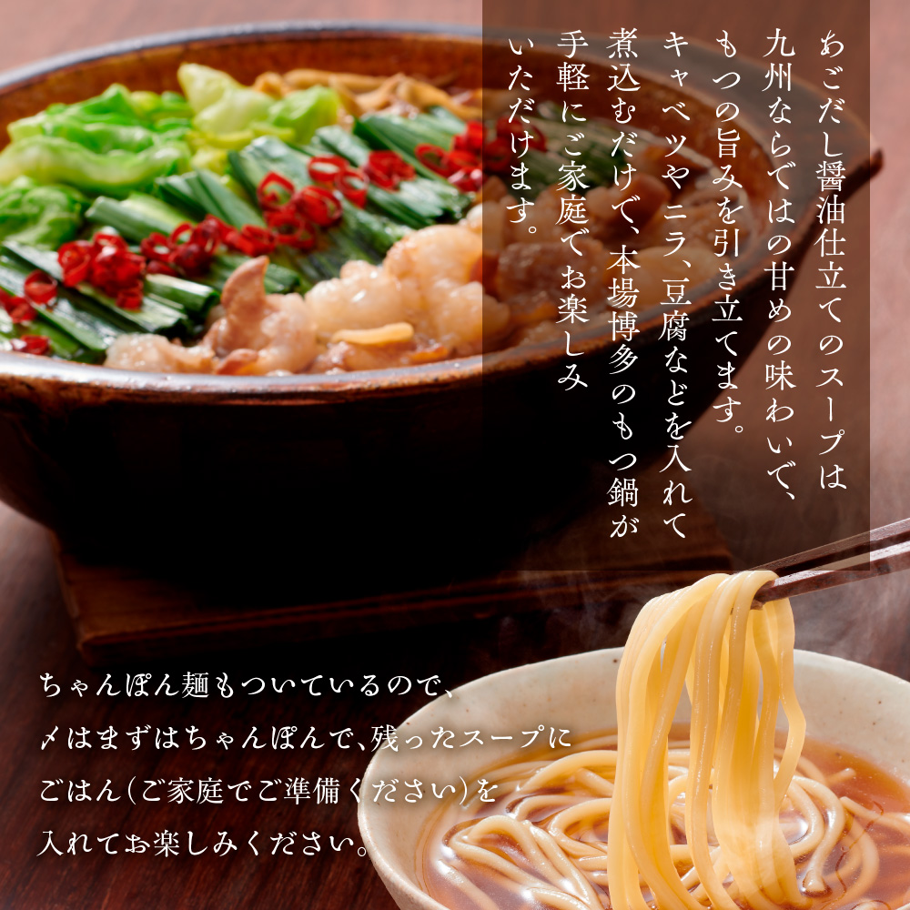 博多もつ鍋セット（あごだし醤油味）3-4人前　AZ079