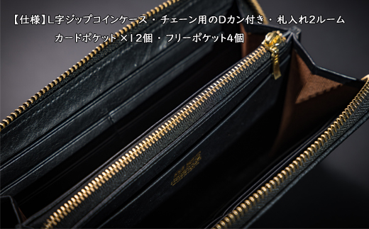 ダイヤステッチ ラウンドジップ ロングウォレット 本革長財布 WZ015