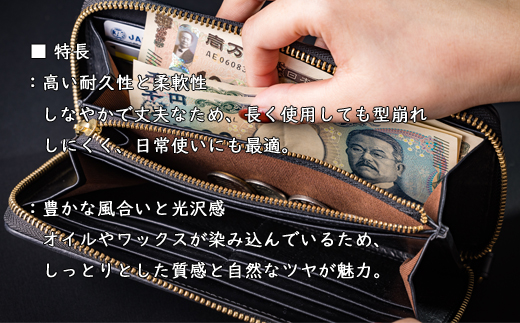 ダイヤステッチ ラウンドジップ ロングウォレット 本革長財布 WZ015