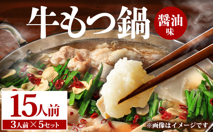 牛もつ鍋 醤油味 15人前（3人前×5セット） PE003