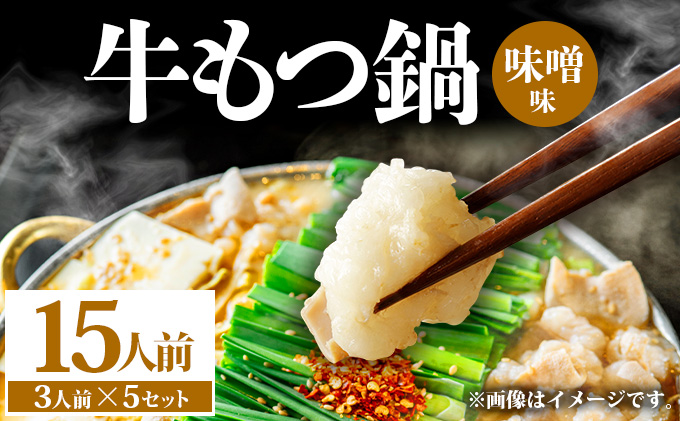 牛もつ鍋 味噌味 15人前（3人前×5セット）PE007