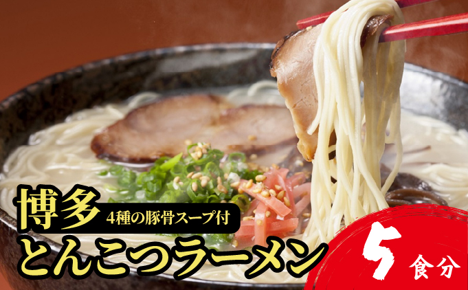 【4種の豚骨スープ】博多とんこつラーメン5食分【本場博多産のスープ】