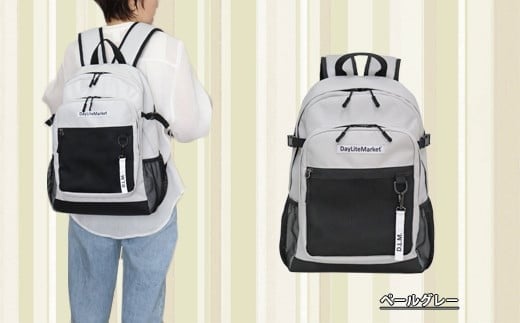 撥水、軽量、ポケット多数、ボックスロゴがお洒落な １０ポケット ２４L  ペールグレー WZ013-4 ペールグレー