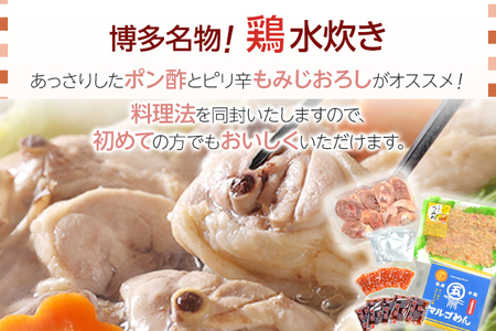 鶏水炊き&もつ鍋2種（醤油味・みそ味）満腹食べくらべ 各2人前 合計6人前 お取り寄せグルメ お取り寄せ 福岡 お土産 九州 福岡土産 取り寄せ グルメ 福岡県