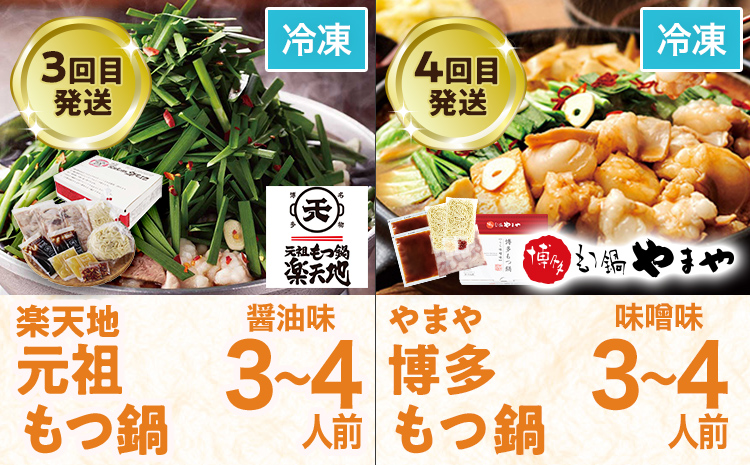 定期便 もつ鍋 グルメ 定期便 約4人前 通年 6回 6ヶ月 食べ比べ 頒布会 醤油 味噌 若杉 もつ鍋 国産 牛 小腸 定期発送 冷凍 グルメ 福岡グルメ 牛肉 牛もつ鍋 鍋 鍋セット みそ スープ付き ホルモン もつ 冬 お取り寄せ