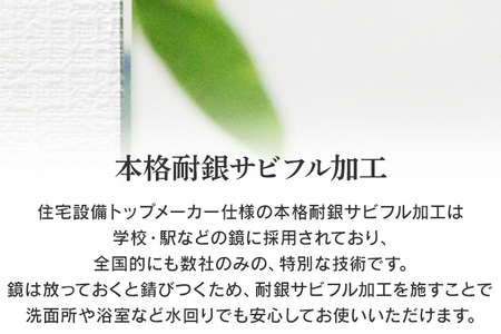 次世代浴室鏡（高透明鏡）356×508mm 鏡 浴槽 お風呂 バスミラー おしゃれ ミラー フランス サンゴバン社製 九鏡 DIY 本格耐銀サビフル加工