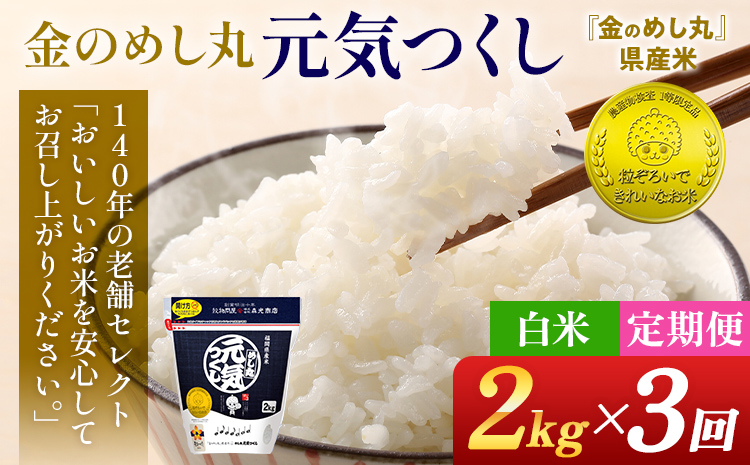 【3回定期便】 令和7年産 白米 金のめし丸 元気つくし 2kg 定期便 3ヵ月 福岡 お米 米 ごはん ご飯 お弁当 おにぎり 金のめし丸県産米 福岡ブランド米 めし丸 ライス rice 飯