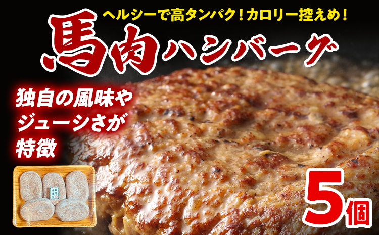 馬肉ハンバーグ 150g×5個 肉 馬 焼くだけ 簡単調理 冷凍 ヘルシー 低脂肪 高タンパク質 惣菜 おかず お弁当 カロリー控えめ 豚肉 ジューシー 旨味 馬バーグ グルメ お取り寄せ
