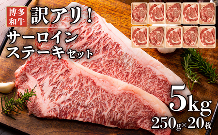 訳あり！博多和牛サーロインステーキセット　5kg（250g 2枚入り×10p） お取り寄せグルメ お取り寄せ 福岡 お土産 九州 福岡土産 取り寄せ グルメ 福岡県
