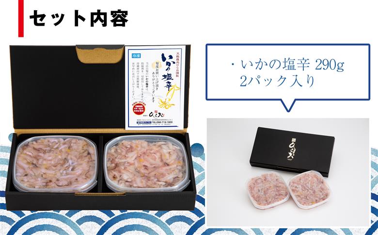 [ 天麩羅 処 ひらお ] 福岡 名物！ いかの塩辛 580g(290g×2) HO003-1