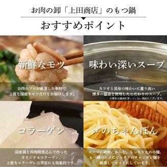 B271.《肉屋厳選“国産牛もつ鍋”》博多もつ鍋セット（辛みそ）５人前／限定５０個【もつ鍋・味噌味】