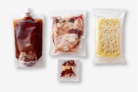 AB233.【味味】もつ鍋2～3人前セット（醤油味）