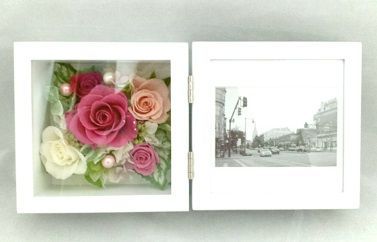 BG019.ピクチャーフレーム付きプリザーブドフラワーアレンジメント