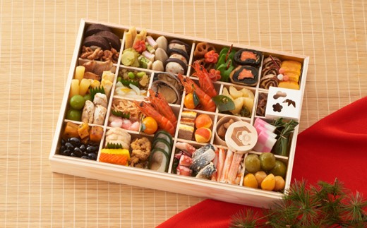 G017.「博多日本料理てら岡」特大重おせち（一段重）3～4人前