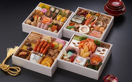 JD009.日本料理てら岡・おせち／博多『寿』与段重（5～6人前）