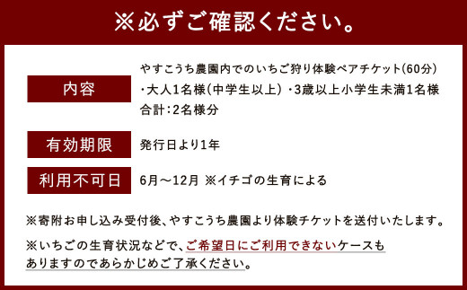 いちご狩りペアチケット60分