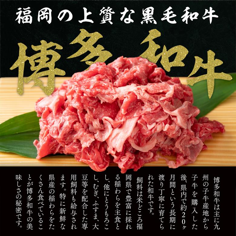 【A4～A5】博多和牛切り落とし 1kg(500g×2パック)　AO008