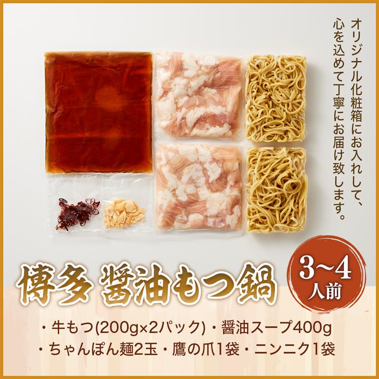 博多醤油もつ鍋　3～4人前セット　AO013