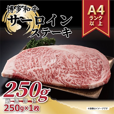 【毎月定期便】【A4～A5】博多和牛サーロインステーキ　250g[250g×1枚]全3回　AO058
