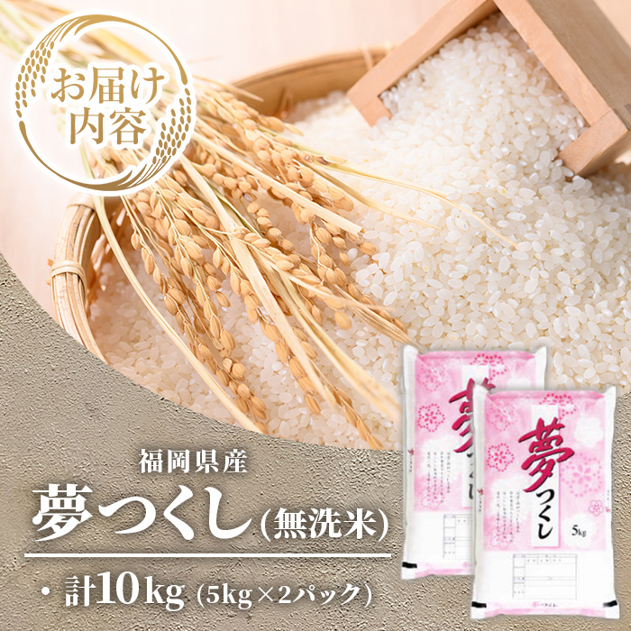 ≪令和7年産≫【無洗米】【食味鑑定士厳選】福岡県産 夢つくし(計10kg・5kg×2袋) 白米 無洗米 米 お米 おこめ ごはん ゆめつくし ご飯 常温 福岡県産 ブランド米 常温 常温保存 【ファインリョーコク】as34-008