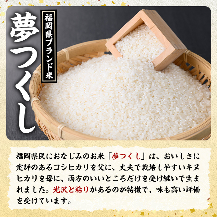 福岡県ブランド米 夢つくし (10kg・5kg×2袋) お米 米 コメ おこめ こめ ゆめつくし 白米 ごはん ご飯 福岡県産 ブランド米 常温 常温保存 おにぎり おむすび お弁当 【農産物直売所ほたるの里】as52-004