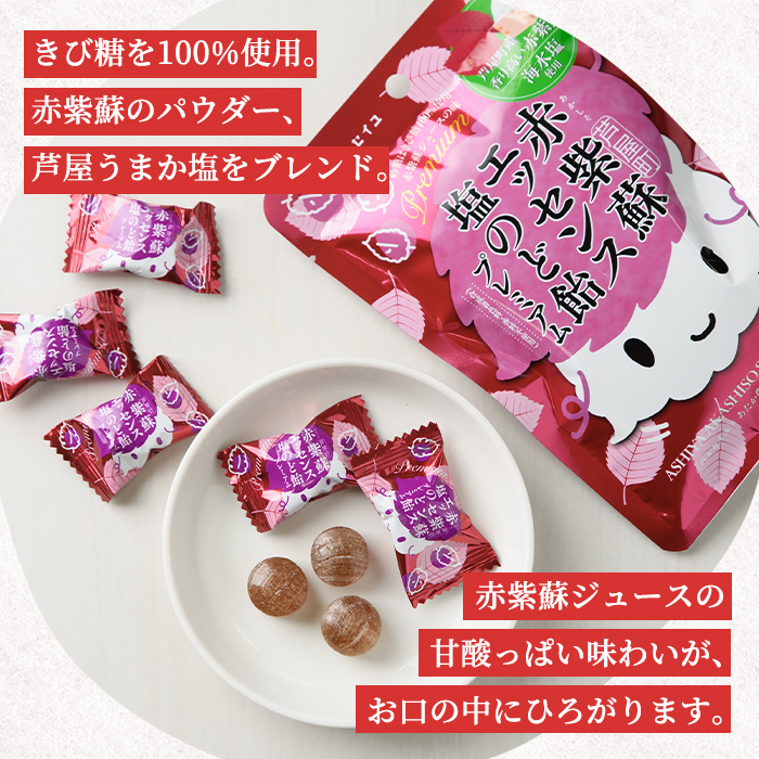 赤紫蘇エッセンス 塩のど飴 プレミアム(5袋) のど飴 のどあめ 飴 お菓子 おやつ 個包装 小分け 常温 常温保存 アウトドア 熱中症対策 塩飴【パルセイユ】as04-009
