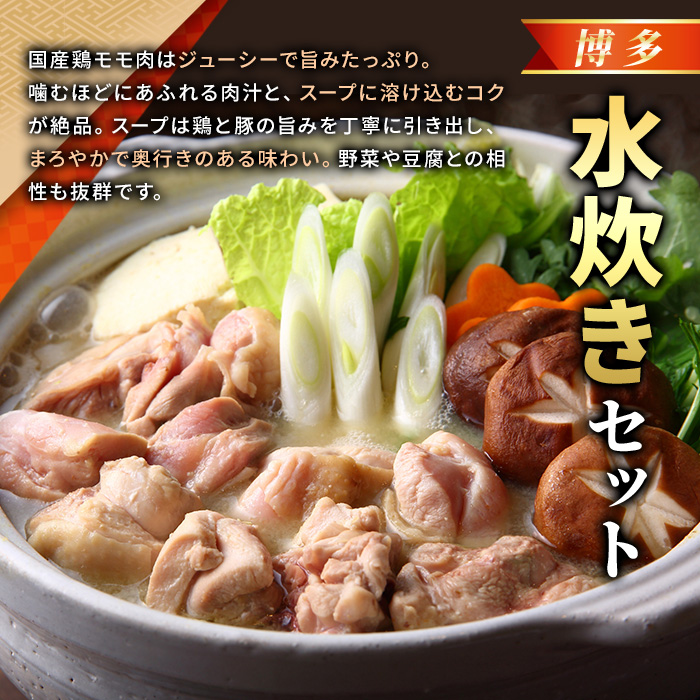 《訳あり》博多水炊きセット(10人前・2人前×5セット) 福岡 水炊き みずたき セット 国産鶏 もも肉 つみれ 鶏肉 モモ肉 鶏もも肉 鍋 鍋セット お鍋 スープ付き わけあり 訳アリ 博多名物 冷凍【MEAT PLUS】as08-071