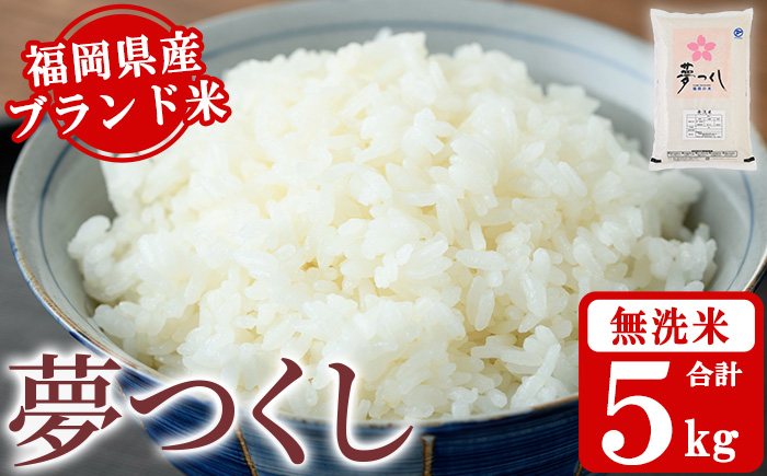 《無洗米》福岡県産ブランド米「夢つくし」(5kg) 無洗米 米 お米 おこめ ごはん ゆめつくし ご飯 常温 福岡県産 ブランド米 常温 常温保存 おにぎり おむすび お弁当 ライス【朝ごはん本舗】as05-045