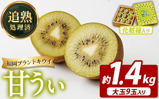 ＜先行予約受付中！2026年11月上旬～11月下旬に順次発送予定＞【化粧箱入り】福岡県ブランドキウイ 甘うぃ (約計1.4kg・大玉9玉) キウイ キウイフルーツ キュウイ あまうぃ フルーツ 生 国産 果物 くだもの 贈答用 【農産物直売所ほたるの里】as52-031