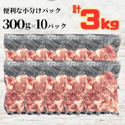 ふくよか豚切り落とし3.0kg(300g×10パック)【配送不可地域：離島】