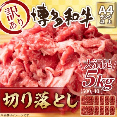 訳アリ!【A4～A5】博多和牛切り落とし　5kg(500g×10パック)(水巻町)【配送不可地域：離島】