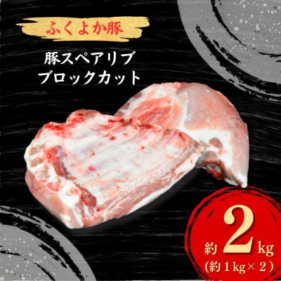 工場直送・鮮度抜群・ダイナミック　【ふくよか豚】豚スペアリブブロックカット2枚　約2kg【配送不可地域：離島】