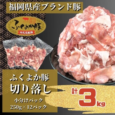 ふくよか豚切り落とし3.0kg(250g×12パック)【配送不可地域：離島】