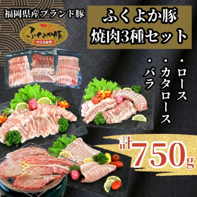 ふくよか豚焼肉3種セット750g(ロース・カタロース・バラ各250g)【配送不可地域：離島】