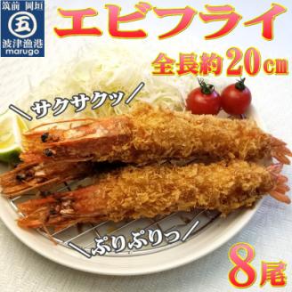 サクぷりっ!大きな有頭エビフライ8尾(約620g)全長約20cm(岡垣町)【配送不可地域：離島】
