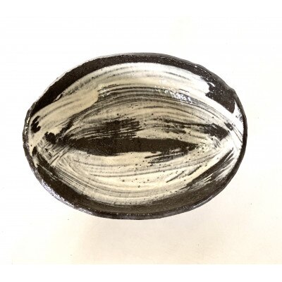 刷毛目楕円鉢