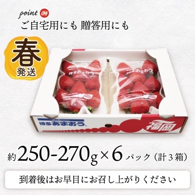 【2026年2月上旬～4月下旬発送】博多あまおう(春) (250g-270g)×6パック(岡垣町)【配送不可地域：離島・北海道・沖縄県】