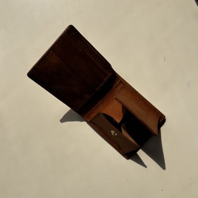 Box Short WALLET 二つ折り財布 茶