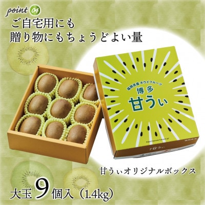 【2025年11月より順次発送】福岡県キウイフルーツ「博多甘うぃ」化粧箱 大玉9玉約1.4kg【配送不可地域：離島・北海道・沖縄県】