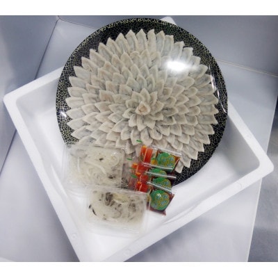 【毎月定期便】とらふぐ刺身　菊盛り一尺大皿　ふぐ皮湯引き付　4人前全6回【配送不可地域：離島】