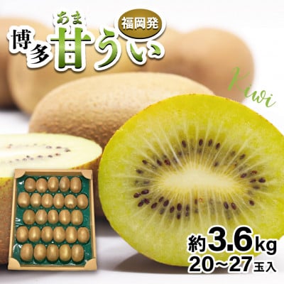 福岡県ブランドキウイフルーツ博多甘うぃ 約3.6kg(岡垣町)【配送不可地域：離島】