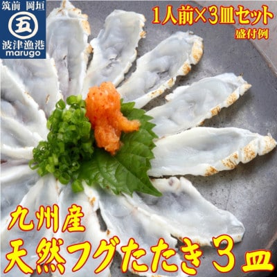 九州産 天然ふぐたたき刺身(3皿セット)(岡垣町)【配送不可地域：離島】