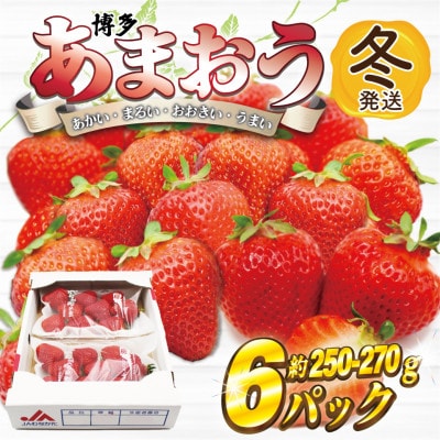 【2025年12月～2026年1月発送】博多あまおう(冬)(250g-270g)×6パック(岡垣町)【配送不可地域：離島・北海道・沖縄県】