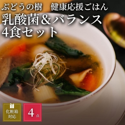 【毎日の食事にちょい足し】ぶどうの樹の「健康応援ごはん」乳酸菌が摂れる＆バランス4食セット【配送不可地域：離島】