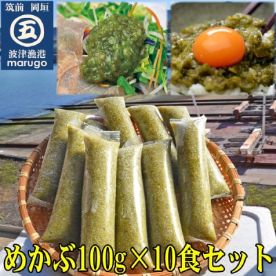 【発送月固定定期便】九州産めかぶたたき100g×10食セット(岡垣町)全3回【配送不可地域：離島】