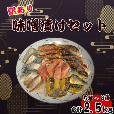 【訳あり】味噌漬けセット 西京漬け・照り焼き用たまり醤油漬け 2.5kg(岡垣町)【配送不可地域：離島】