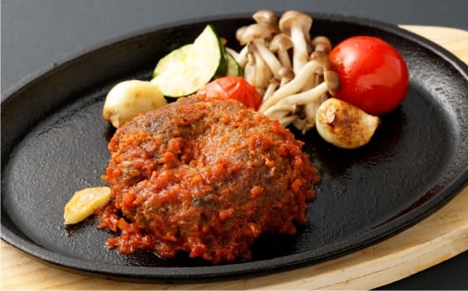 国産 合挽 手ごねハンバーグ ガーリック トマトソース 10個 ハンバーグ ガーリックトマト お肉 牛肉 ソース付き 晩御飯 食事 冷凍 福岡県 遠賀町